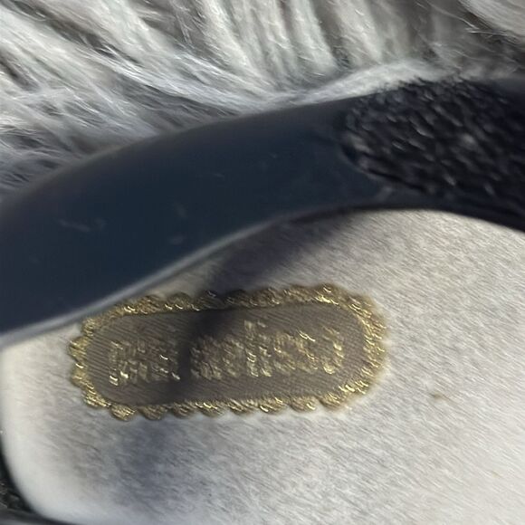 Mini Melissa Kids Girls Black Ultrafi Bow Ll Mary Jane Shoes Peep Toe Size 7 - Picture 2 of 4